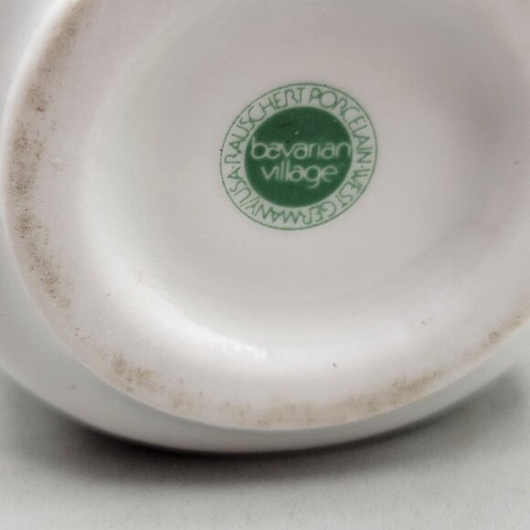 Vintage Bavarian Village Rauschert Porcelain Candle Holders Pair Iris Pattern - Picture 8 of 8